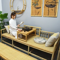 Bamboo and rattan carved Luohan bed Zen sofa bed collapsed sitting chair antique Ming and Qing dynasty old tea table hostel new Chinese style