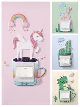 Custom visual doorbell border cartoon light and luxurious building block Bear switch protective sheath wall stickup wall socket decoration shade