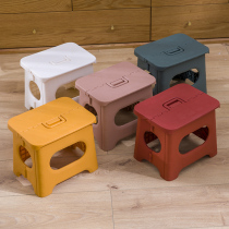 Folding stool strong small bench home can be stored and changing shoes stool wall-mounted ins Net red thick plastic extra thick