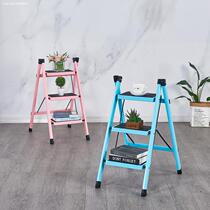 Ladder Household folding indoor herringbone ladder Multi-functional four-step ladder Five-step ladder thickened steel pipe telescopic pedal ladder
