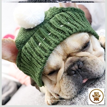 French bucket winter hat Cat hat Pet woven dog Winter hat Pet small hat Small dog open ear