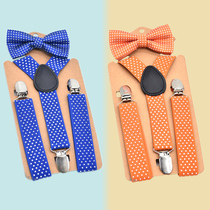 Childrens Strap Bow Set Boys Bow British Accessories Boys Polka Dot Clamp Candy Color Pants Clamp
