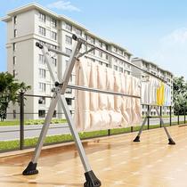 304 drying rack floor-to-ceiling folding telescopic stainless steel balcony home outdoor windproof raised thick x Sun quilt hanger
