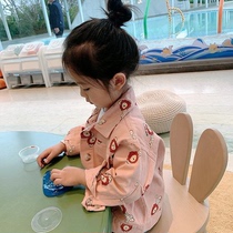 Girl Thin Jacket Spring Autumn Denim Children New Spring Clothing Blouses Childrens Baby Foreign Air Jacket Han Edition Casual