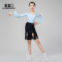 Song Liberia Latin Dance Suit Girl Spring New V Pilot Blister Children Latin dance practice Gongfu jacket 1131