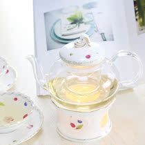 European-style flower and fruit tea Glass ceramic tea set for making black tea Flower tea pot Teacup Candle Heated boiled fruit British set