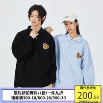 PSO Brand Little Bear lapel polo shirt mens long sleeve T-shirt 2021 new fashion Brand couple top