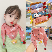Childrens scarf autumn and winter baby baby cute scarf boy girl cotton warm windproof triangle scarf child