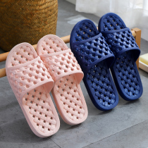 Couple bathroom slippers Womens thick bottom non-slip home indoor bath Mens summer cool drag leakage Home with childrens shoes