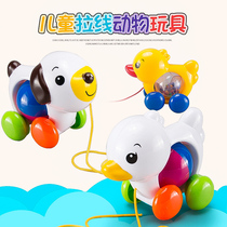 Dragging toddler toys infant baby traction rope drawstring pull cord children puzzle early education animals boys and girls