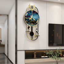 Nordic light luxury modern decorative clock wall clock living room home fashion creative hanging clock Wall simple atmosphere