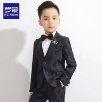 Romon boy suit suit handsome casual jacket Summer British little Boy piano performance dress three-piece set