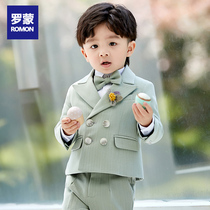  Romon boy suit suit British style childrens suit Male baby flower girl dress handsome birthday Korean version