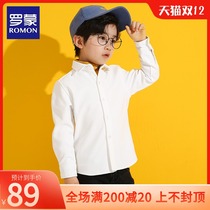 Luomon childrens clothing boys long sleeve shirt children Spring and Autumn plaid shirt 2021 new baby Autumn plus velvet top