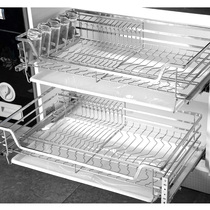 Billion Shenglong pull basket kitchen cabinet double drawer bowl holder 304 stainless steel seasoning basket