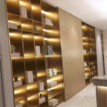 Stainless steel wine cabinet hotel locker metal steel plate bookcase decoration frame alcove sales office background wall display rack