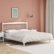 Nordic minimalist solid wood bed master bedroom ins small apartment Windsor bed vertical strip bed economy double bed Oak