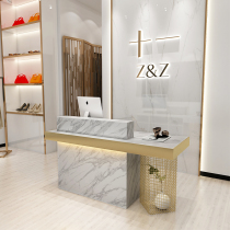 Clothing store cash register shop small simple modern bar counter imitation marble beauty salon company front desk