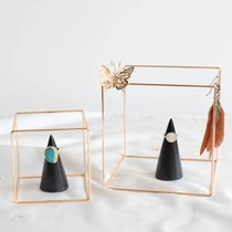 Square earring hanger jewelry display rack square cube jewelry frame gold ring earring bracelet shelf