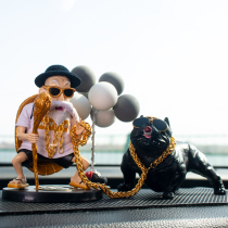 Car Tortoise Mortals Paparazzi Individuality Car Adornment Creative Tide Swing Piece Evil Bully Dog On-board Men Upscale Atmosphere