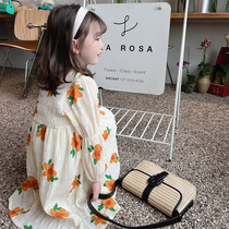 yojia girl with dress for dress spring 2022 new children foreign air trendy spring autumn cloth dresses loose princess dresses