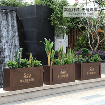 Outdoor wrought iron flower box restaurant Cafe shopping mall combination flower bed outdoor sales department gardening outside flower slot customization