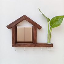 Black Hu Peach Wood Switch Decoration Wall Sticker Anti Dirty Switch Rim Patch Wall Protective Sheath Simple And Generous High-end Light Lavish Wind