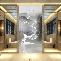 Art glass custom partition modern simple abstract carving craft screen living room entrance background wall Elk