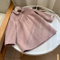 Wool double-sided Rabbit Suede Big Coat 2021 New Girl Handsewn Children Clothing Pink Coat Jacket