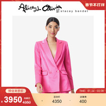 AliceOlivia2021 autumn and winter new women's simple solid color double-breasted commuter suit jacket MACEY
