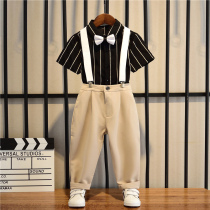 Childrens suit boy Summer Yinglun Wind suit Playboy wedding babys gown to host the piano for the show