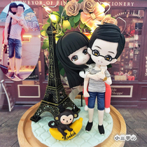 Soft pottery clay Q-version doll real-life cartoon custom-made diy photo frame couple wedding decoration birthday gift