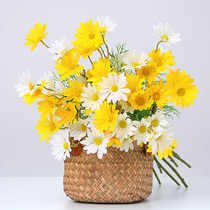 ins foreign chamomile fake flower small daisy simulation bouquet drawing room decoration plastic silk cloth flowers swinging pieces to film props