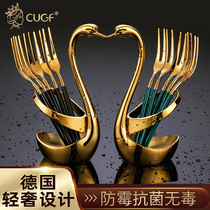 German CUGF 304 stainless steel fruit fork Nordic cute dessert fork small luxury set cake fork creative