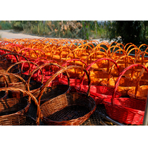 Willow rattan fruit basket gift gift package basket portable woven basket wholesale supermarket display storage shopping basket