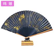 Chinese fan 6 inch sprinkled gold and silver womens retro style Japanese style Japanese Hanfu folding fan classical photography summer