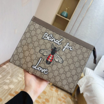 Mens leather bag business handbag fashion handbag handbag high-sense new handbag luxury brand money