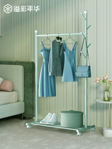 Hanging clothes rack floor bedroom mobile drying rack simple household clothes bar folding indoor dormitory small coat rack