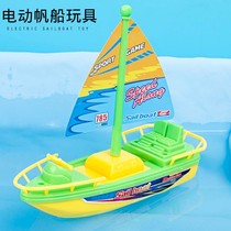 Childrens pirate sailboat can launch simulation ship model electric boat speedboat boy playing water bath toys