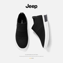 jeep jeep mens shoes 2021 new summer breathable flying woven net shoes mens lazy pedal socks tide shoes