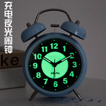 Charging smart super loud sound luminous small alarm clock students with childrens bedroom silent bedside multi-function creative table