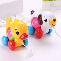 Baby drag toddler traction toy cable with rattling Bell multifunctional children drawstring duckling puppy toy car