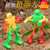 Dancing robot chain swing mini Stickman childrens clockwork toys kindergarten prize small gift