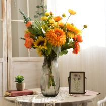 American light luxury simulation bouquet rose living room dining table fake flower set dried flower silk flower decoration TV cabinet decoration