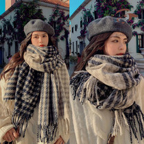 New Net red thousand bird grid scarf female autumn and winter Korean shawl student cute warm Joker bib male tide