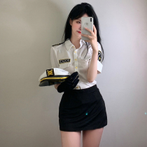 Sexy Secretary Cosplay Flight Attendant Nightfield Party Womens Police Uniform Seductive Emotive Lingerie Role-playing Suit