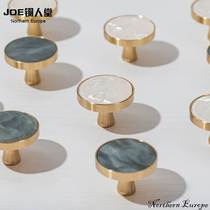 Evashield Brass Handle Drawer Wardrobe Pure Copper Single Hole Personality Creative Shells Nordic Small Handle Gold Light Extravagant