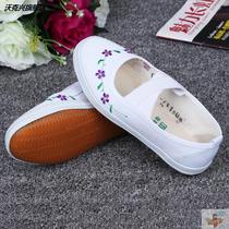 Childrens dance mens and womens canvas white performance summer childrens gymnastics dance shoes white embroidered lace small white shoes