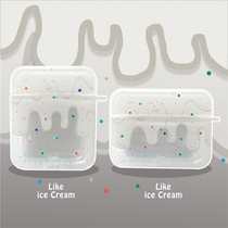 Summer melting ice cream suitable for airpods protective cover 2 silicone airpods pro Shell cartoon Apple second generation Bluetooth wireless headset 3 box personality ipods soft airp