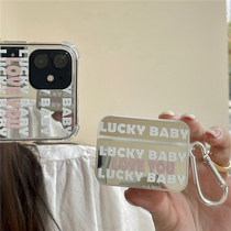 Mirror simple English for airpods protective cover 2 silicone airpods pro Shell cartoon Apple second generation Bluetooth wireless headset 3 box personality ipods soft airp